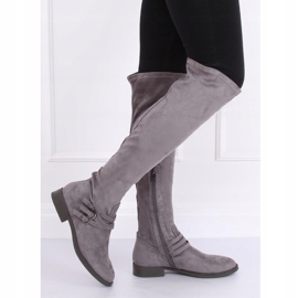 Bottes cavalières en daim grises K1807811 Gris 3