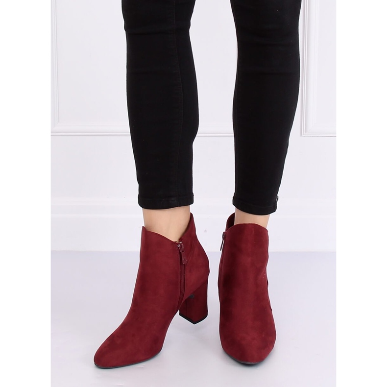 Bottines à talons bordeaux K1809810 Burdeos rouge 2