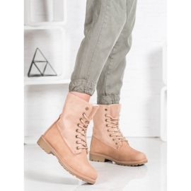 Super Me Bottes à lacets rose 2