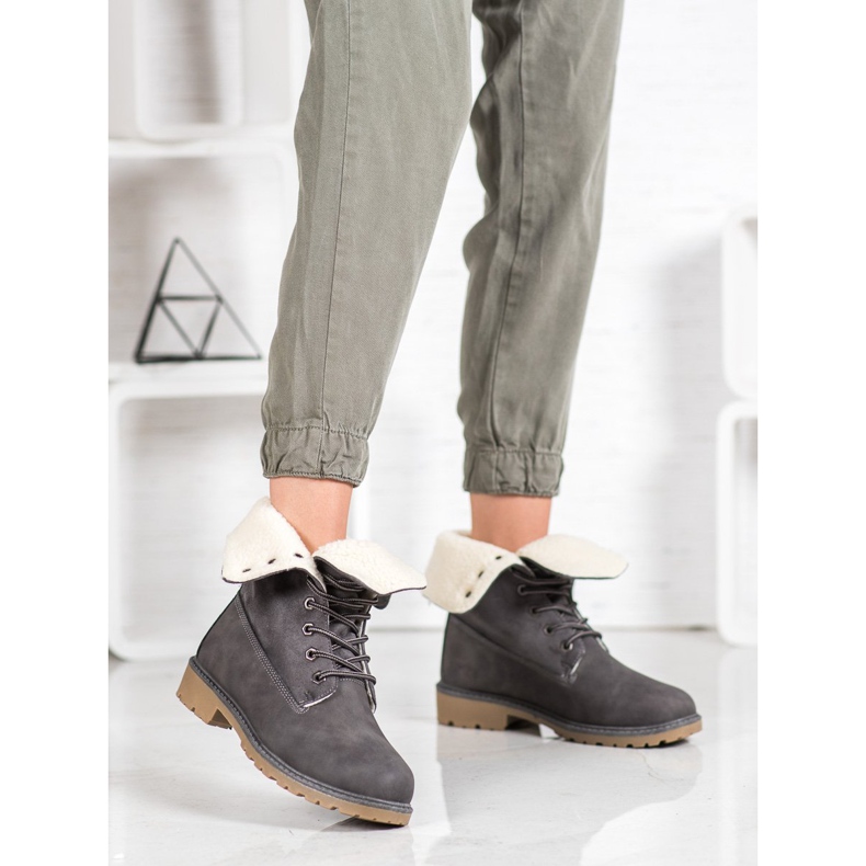 Super Me Bottes grises avec peau de mouton 2