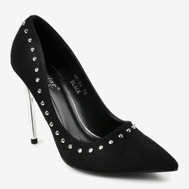 Escarpins noirs sur le talon NF-04 le noir 1