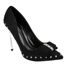 Escarpins noirs sur le talon NF-05 le noir 1