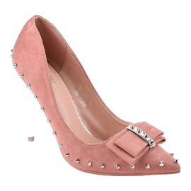 Escarpins rose vif sur le talon NF-05 1