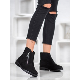 ENPLUS Bottes à la mode avec une fermeture éclair le noir 1