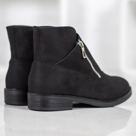 ENPLUS Bottes à la mode avec une fermeture éclair le noir 2