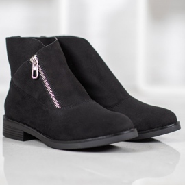 ENPLUS Bottes à la mode avec une fermeture éclair le noir 3