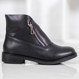 ENPLUS Bottes à la mode avec une fermeture éclair noir 2