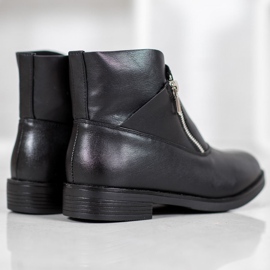 ENPLUS Bottes à la mode avec une fermeture éclair le noir 3
