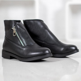 ENPLUS Bottes à la mode avec une fermeture éclair le noir 4