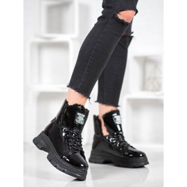 Bella Paris Baskets laquées en éco-cuir le noir 1 Bella Paris Baskets laquées en éco-cuir le noir 1