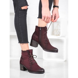 Bottines à lacets sur le poteau VINCEZA rouge 2