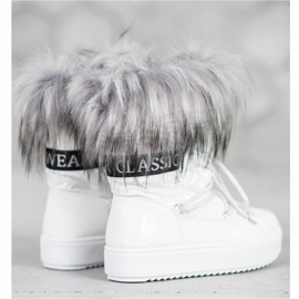 Bella Paris Bottes de neige chaudes avec fourrure blanc 1
