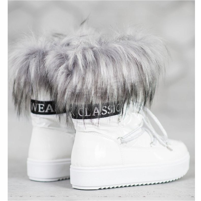 Bella Paris Bottes de neige chaudes avec fourrure blanc 1