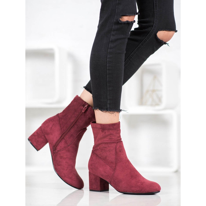 J. Star Bottines bordeaux classiques rouge 1