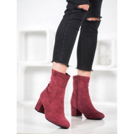 J. Star Bottines bordeaux classiques rouge 2