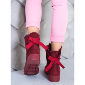 SHELOVET Maroon Mukluki sur la plate-forme rouge 1 SHELOVET Maroon Mukluki sur la plate-forme rouge 1