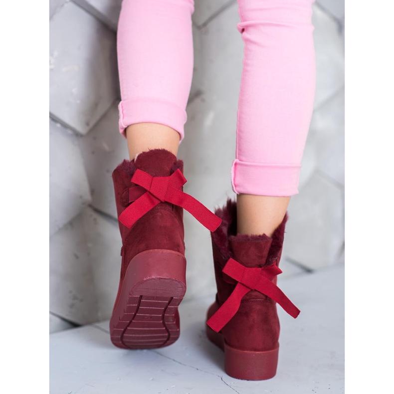 SHELOVET Maroon Mukluki sur la plate-forme rouge 1 SHELOVET Maroon Mukluki sur la plate-forme rouge 1