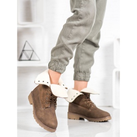 Super Me Bottes à lacets kaki vert 1