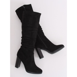 Bottines noires classiques à talons QQ-08 Noir le noir 1
