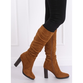 Bottines classiques à talons camel QQ-08 Camel brun 3