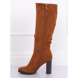 Bottines classiques à talons camel QQ-08 Camel brun 4