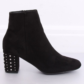 Bottines noires à talons et clous 3098A Noir 1