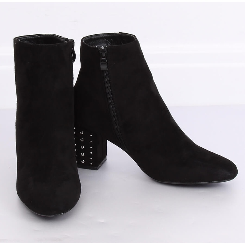 Bottines noires à talons et clous 3098A Noir 2