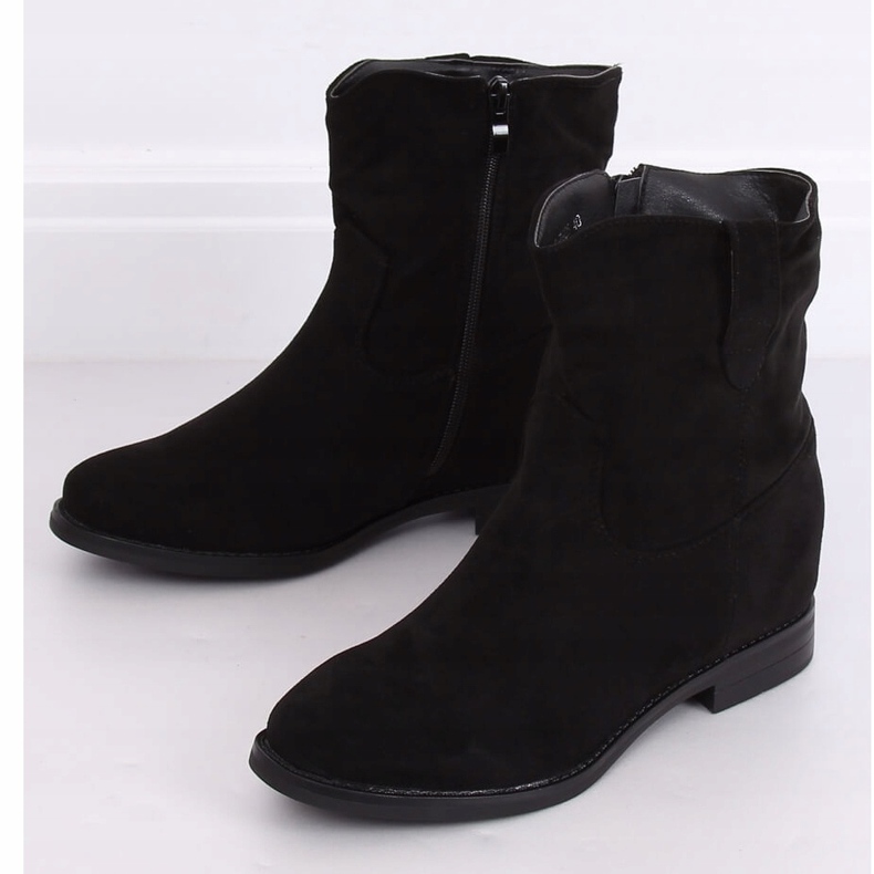 Bottes noires sur un coin caché G-7605 Noir le noir 1