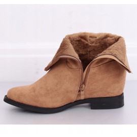 Boots sur un coin caché beige G-7605 Kaki 2
