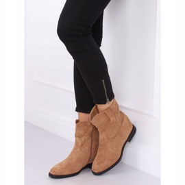 Boots sur un coin caché beige G-7605 Kaki 4