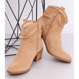 Santiags courtes en daim beige 9166 Beige 1