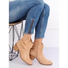 Santiags courtes en daim beige 9166 Beige 2