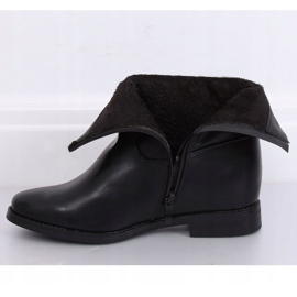 Bottes en grain noir sur un coin caché G-7607 Noir le noir jaune 4