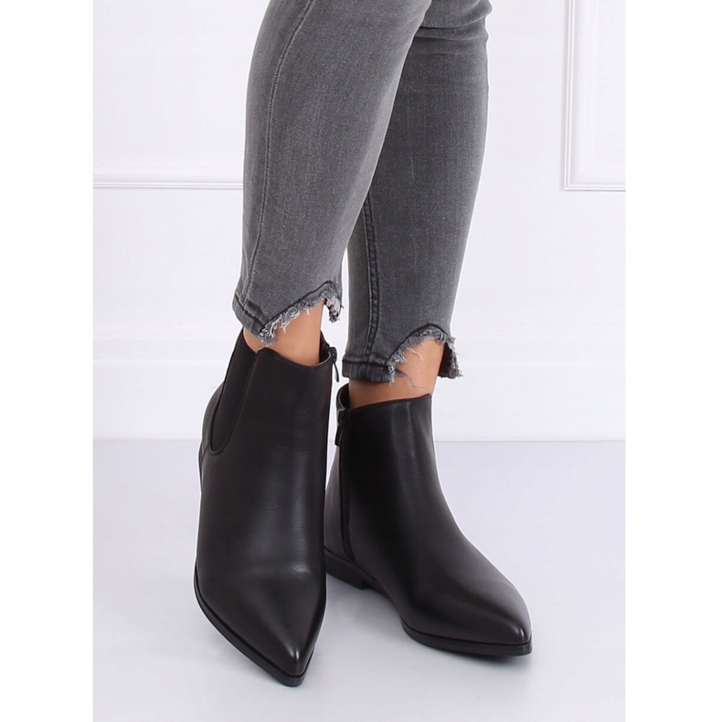 Bottines Chelsea noires bouts en amande TX-1838 Noir 1