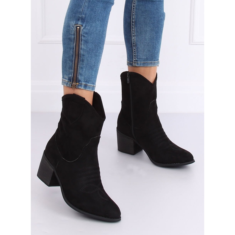 Santiags en daim noir 5689 Noir le noir 1