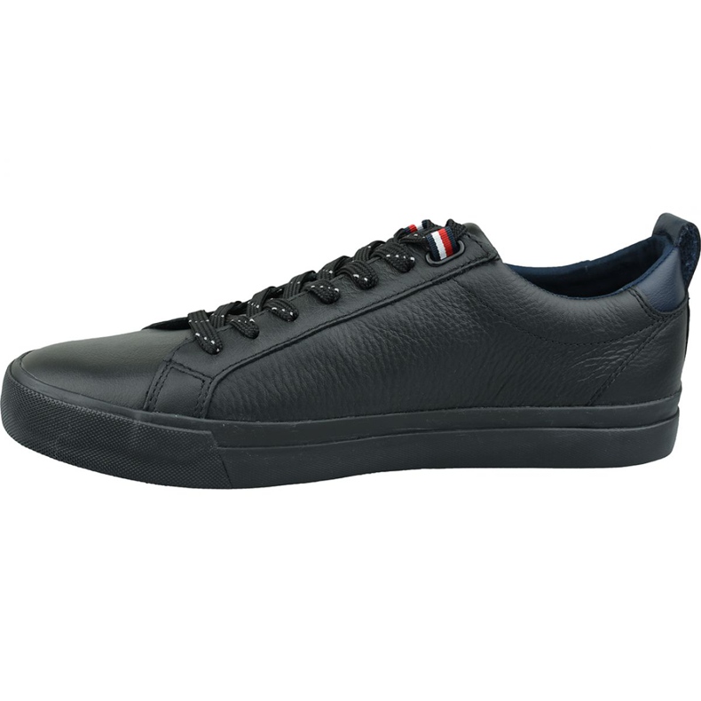 Chaussures Tommy Hilfiger Flag Detail Leather Sneaker M FM0FM02576 Bds noir 1