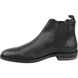 Tommy Hilfiger Signature Cuir Chelsea Boots M FM0FM02421 990 noir 1