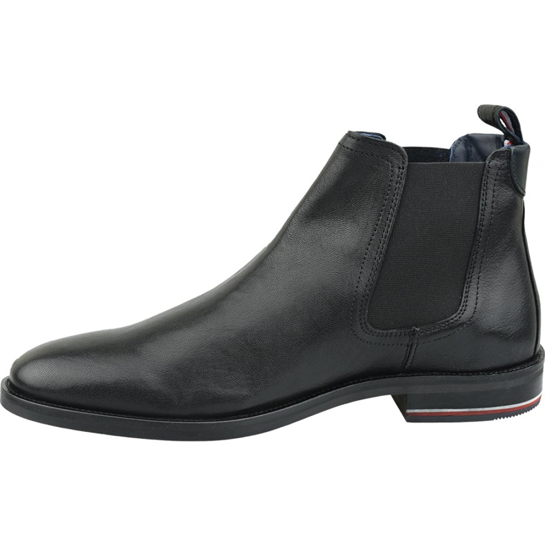 Tommy Hilfiger Signature Cuir Chelsea Boots M FM0FM02421 990 le noir 1