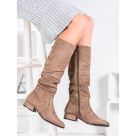 Super Mode Bottes beiges classiques brun multicolore 3