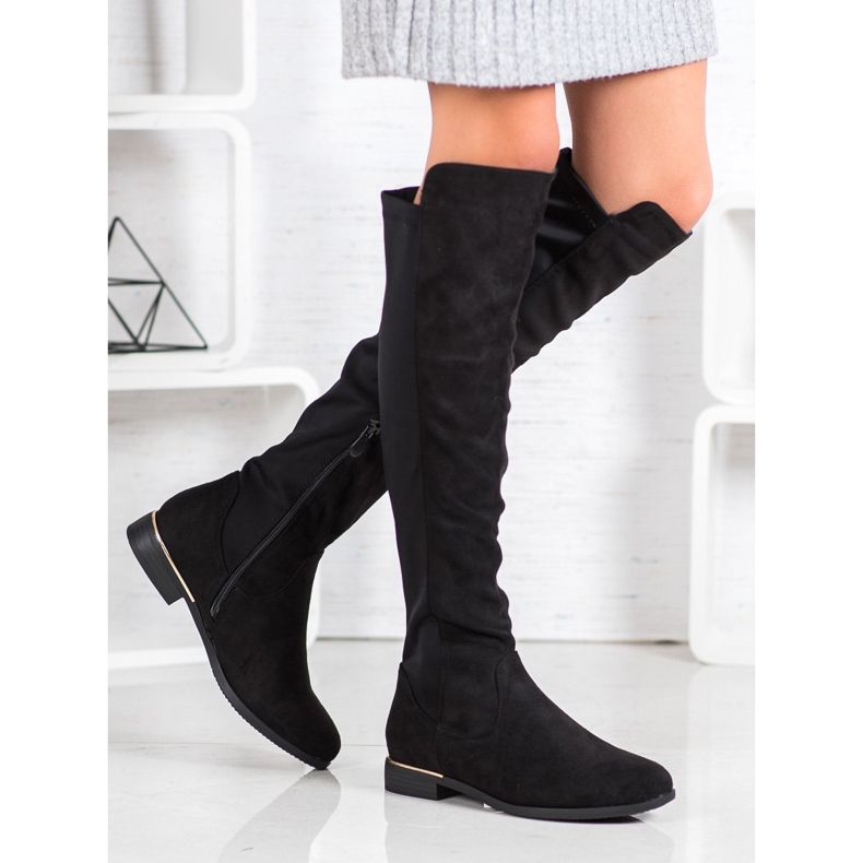 Super Me Cuissardes en daim le noir 1