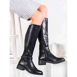 Ideal Shoes Bottes d'équitation classiques noir 1