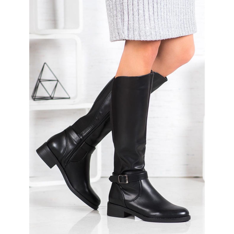 Ideal Shoes Bottes d'équitation classiques noir 2