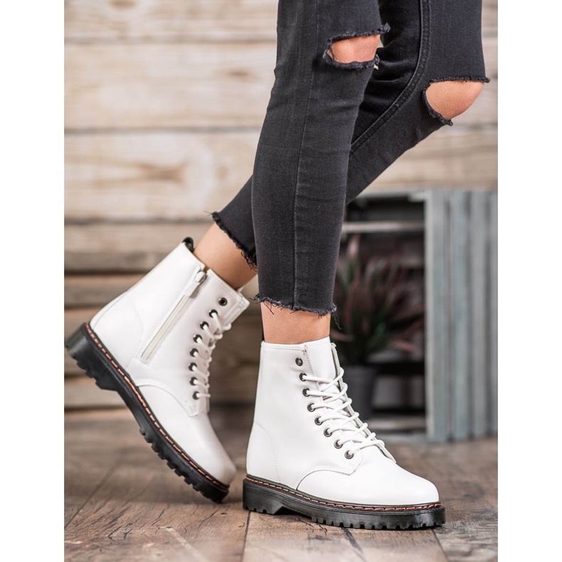 SHELOVET Travailleurs blancs avec cuir écologique blanche 1 SHELOVET Travailleurs blancs avec cuir écologique blanche 1