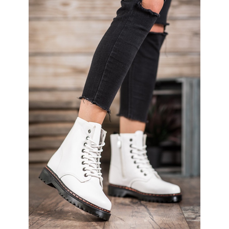 SHELOVET Travailleurs blancs avec cuir écologique blanche 2 SHELOVET Travailleurs blancs avec cuir écologique blanche 2