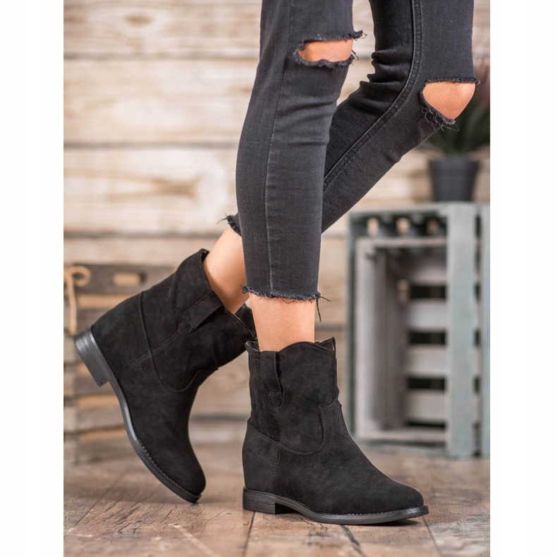 Seastar Bottes de cowboy à la mode noir 1