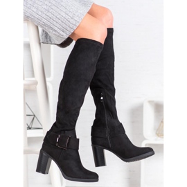 Super Mode Bottes élégantes avec boucle le noir 2