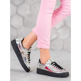 Corina Chaussures d'argent sur la plate-forme gris 1