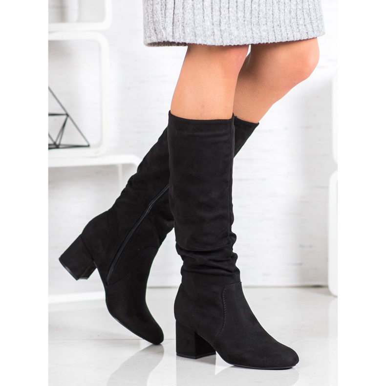 Super Mode Bottes confortables sur un poteau le noir 1