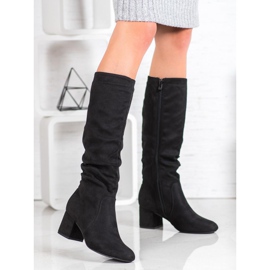Super Mode Bottes confortables sur un poteau le noir 2