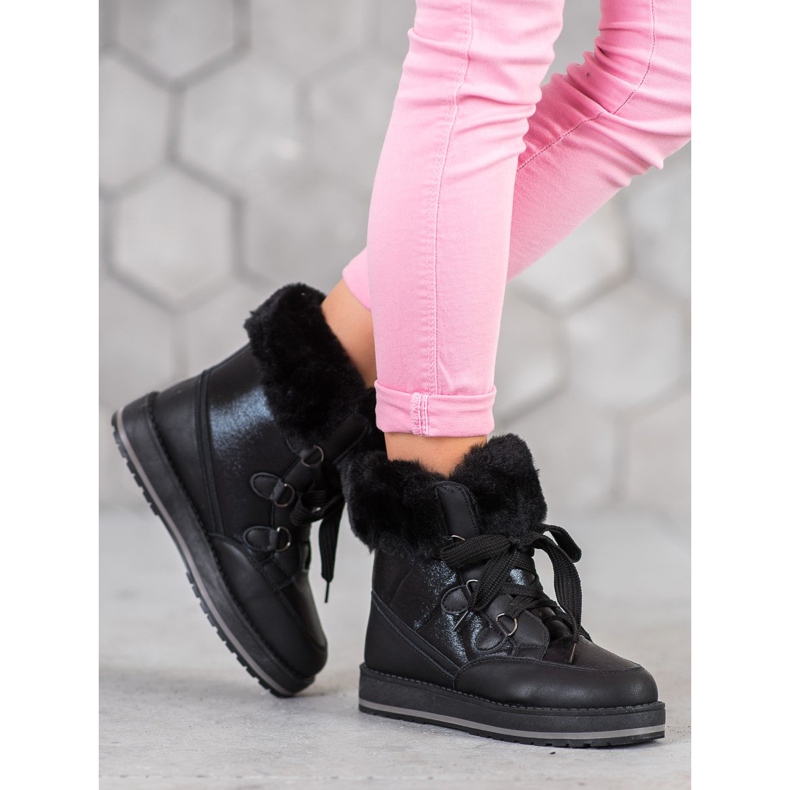 Muto Bottes de neige brillantes noir 1